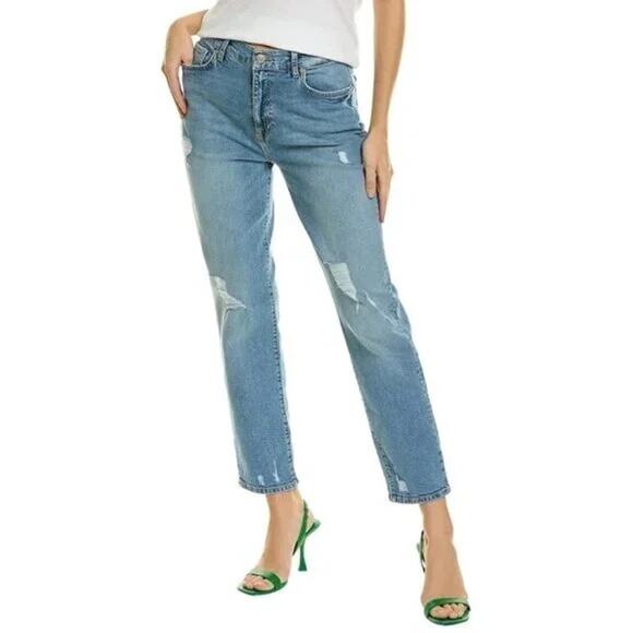 Current/Elliot Original Boyfriend Sunny Destructed Distressed High Rise Jeans - Picture 1 of 10